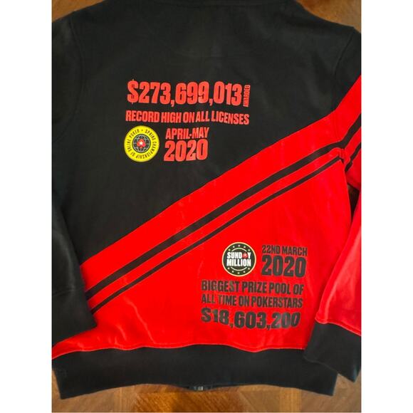 RARE - PokerStars SCOOP 2020 “I’m In” Zip Hoodie Sunday Million Black Red Sz L - Picture 15 of 16